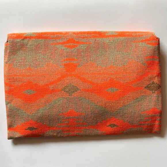 Stella & Dot Clutch Bag Purse Wallet Neon Orange Gold Tan - Picture 4 of 5